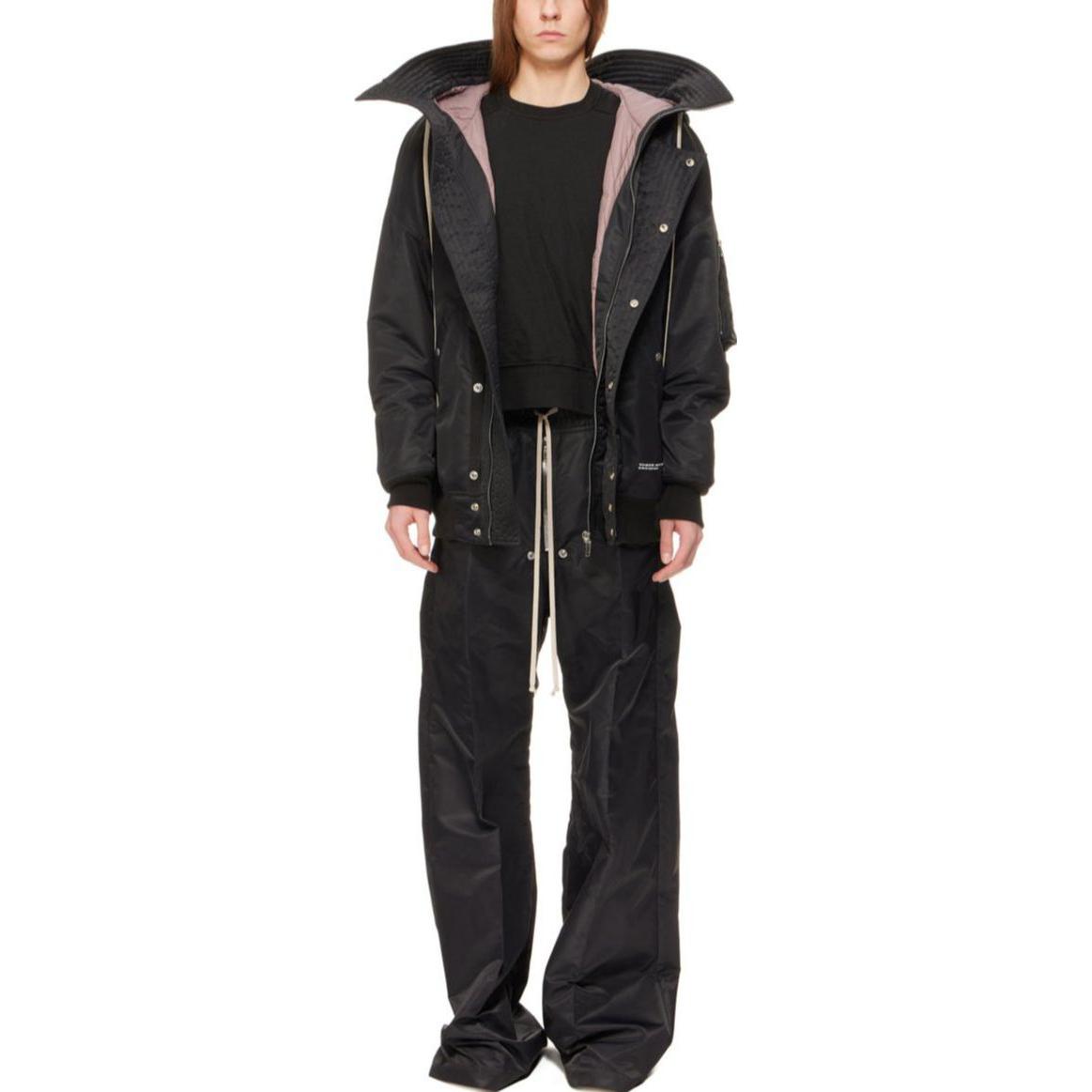 Purchase 릭 오웬스 DRKSHDW 로우 웨이스트 와이드 레그 바지 블랙 DU02C5378BR-09