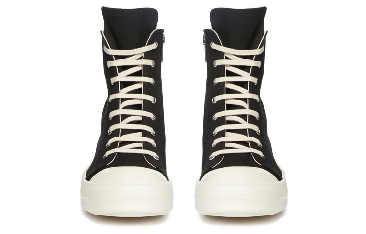 Lookbook 瑞克·歐文斯 DRKSHDW 牛仔布 套染 高筒綁帶 高筒 休閒鞋 男款 黑色