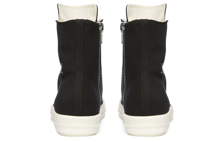 Shop 瑞克·歐文斯 DRKSHDW 牛仔布 套染 高筒綁帶 高筒 休閒鞋 男款 黑色