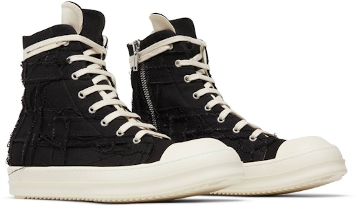 Rick Owens DRKSHDW Luxor Slashed High 'Black Milk' Hitam DU02C5807-SLASH-911 Cheap Rick Owens DRKSHDW Luxor Slashed High 'Black Milk' Hitam DU02C5807-SLASH-911