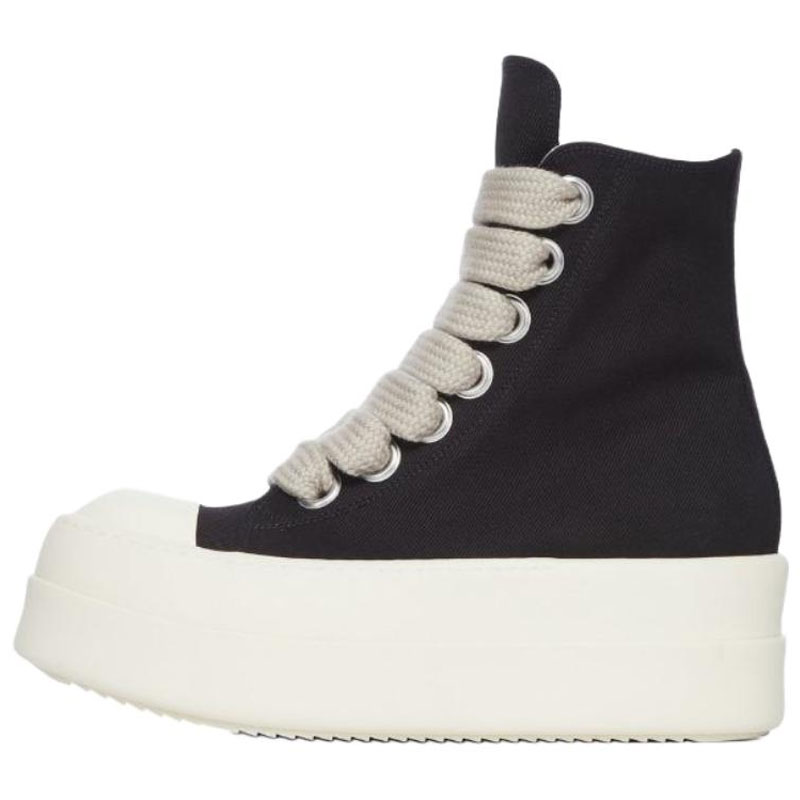 Rick Owens DRKSHDW Mega Bumper Jumbolace Platform High-Top Canvas Sneakers Black DU01F4850DOW2-911