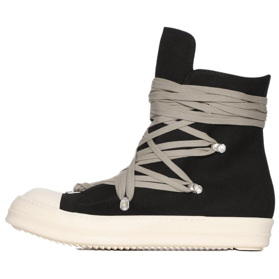 Rick Owens DRKSHDW Megalace High-top Canvas Sneakers Black DU02E7809DOW1-911