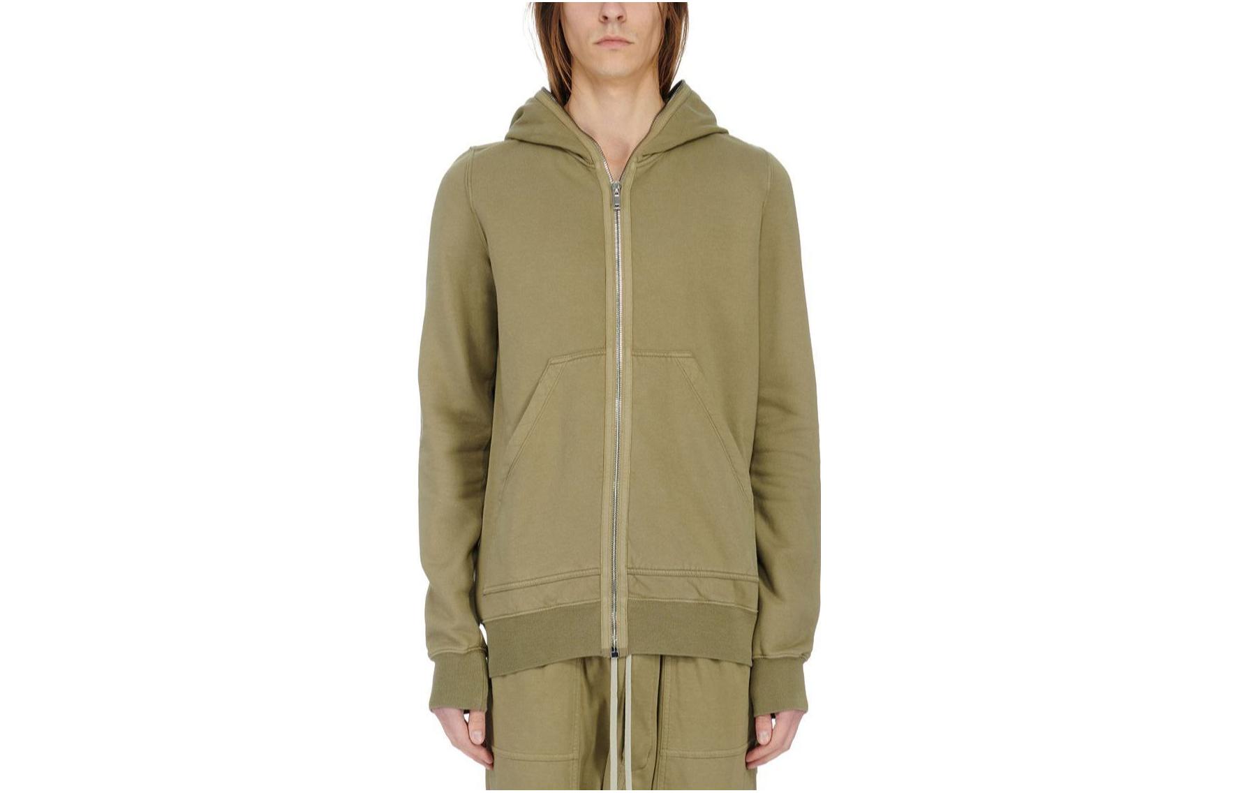 Rick Owens DRKSHDW Olive Green Slim Fit Zip-Up Hoodie Jacket DU02C5291F-25