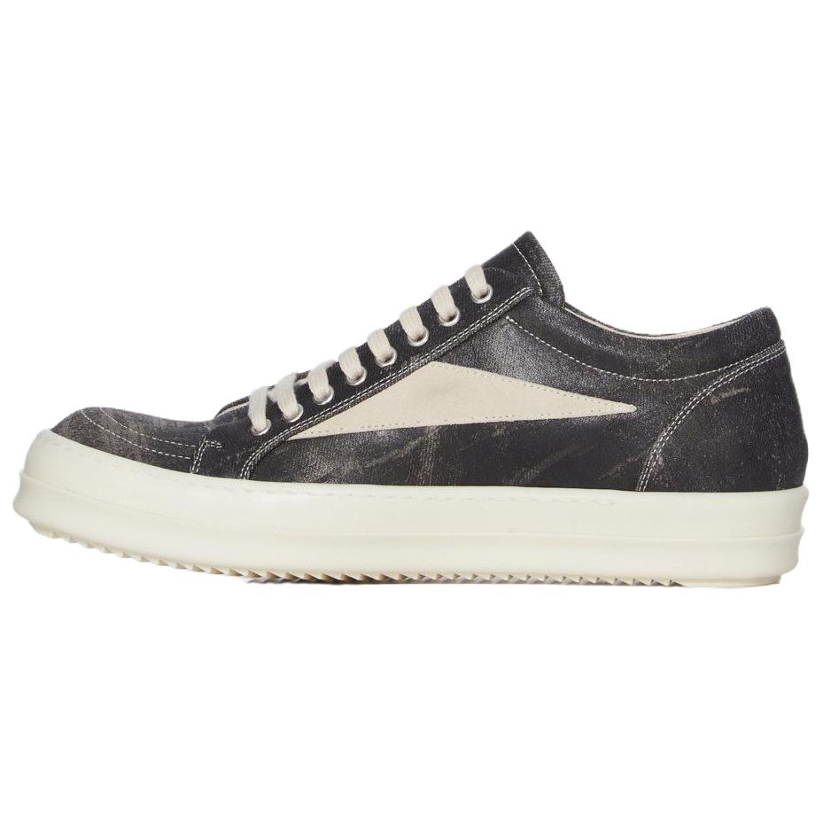 Rick Owens DRKSHDW Patchwork Low-Top Canvas Sneakers Black Men DU02E7803DWFLVS-5911