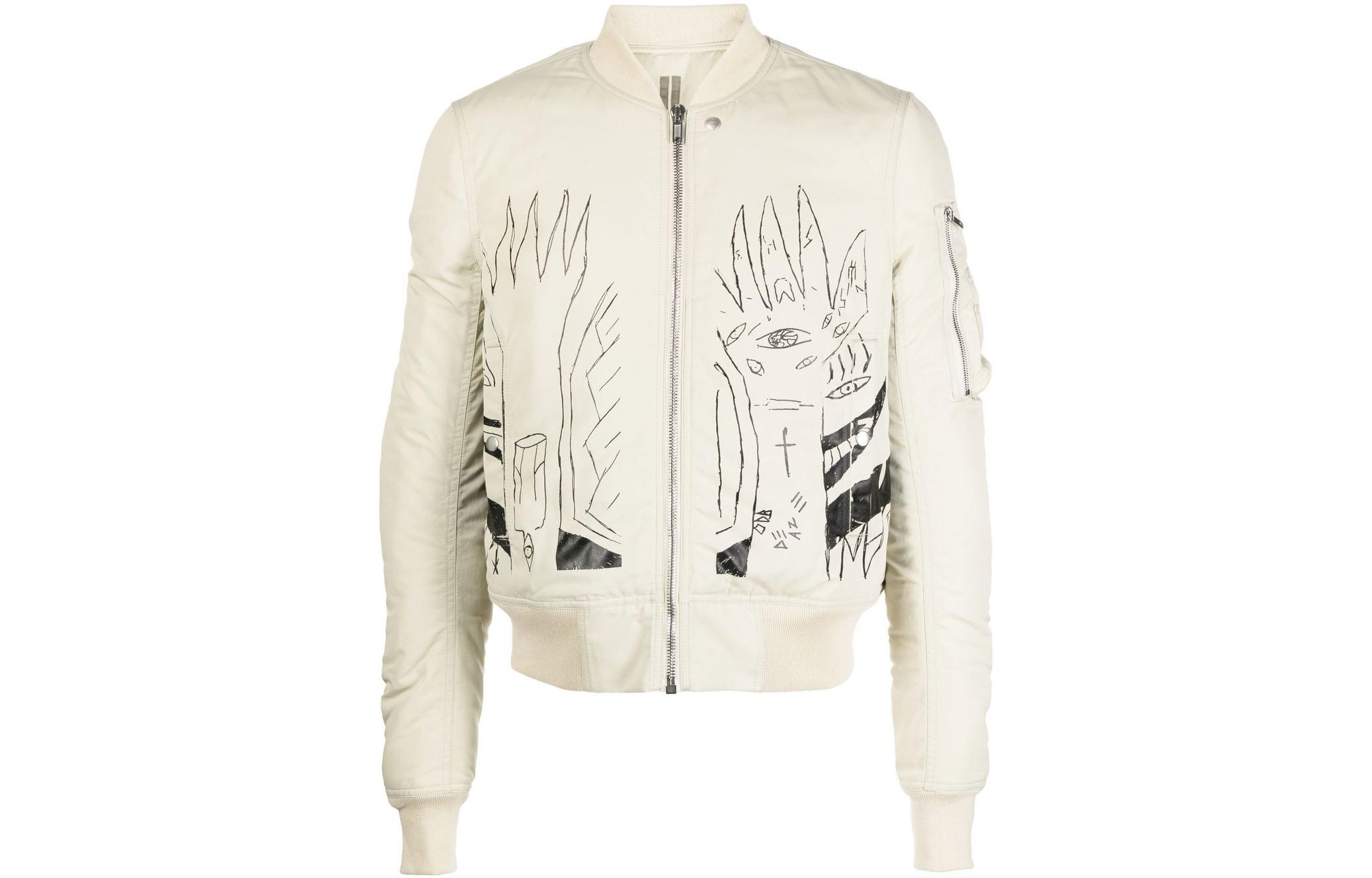 Rick Owens DRKSHDW Pattern Printed Jacket Beige DU02B4771MUEP3