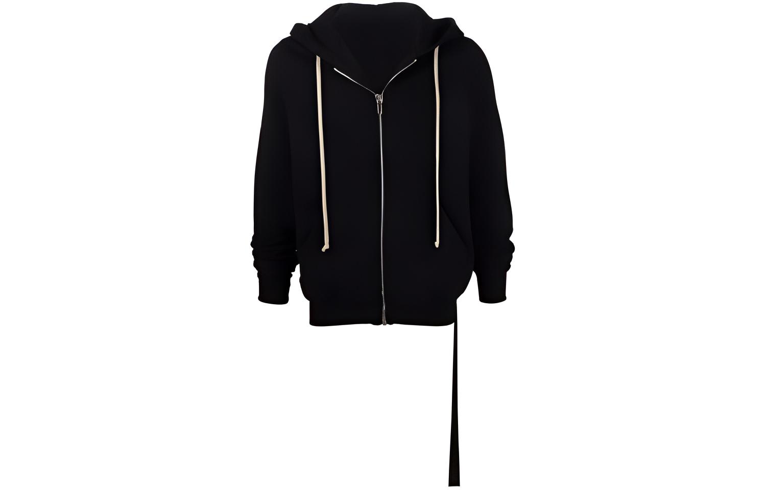 Rick Owens DRKSHDW Photo Print Drawstring Zip Hoodie Jacket Black DU02A3276FEP1-09