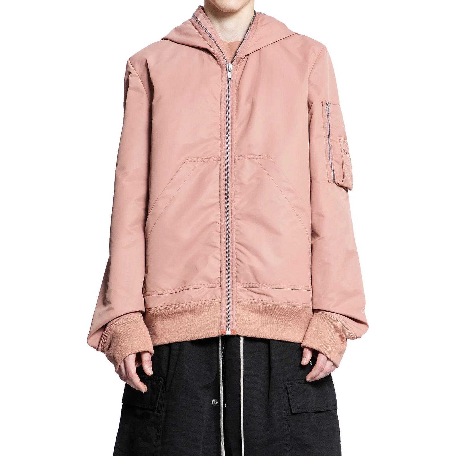 Rick Owens DRKSHDW Pink Zip-Up Oversized Hoodie Jacket for Men DU01D1772BR-13