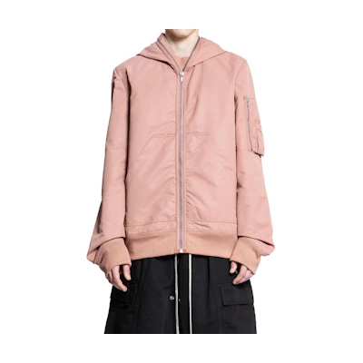 Rick Owens DRKSHDW Pink Zip-Up Oversized Hoodie Jacket for Men DU01D1772BR-13