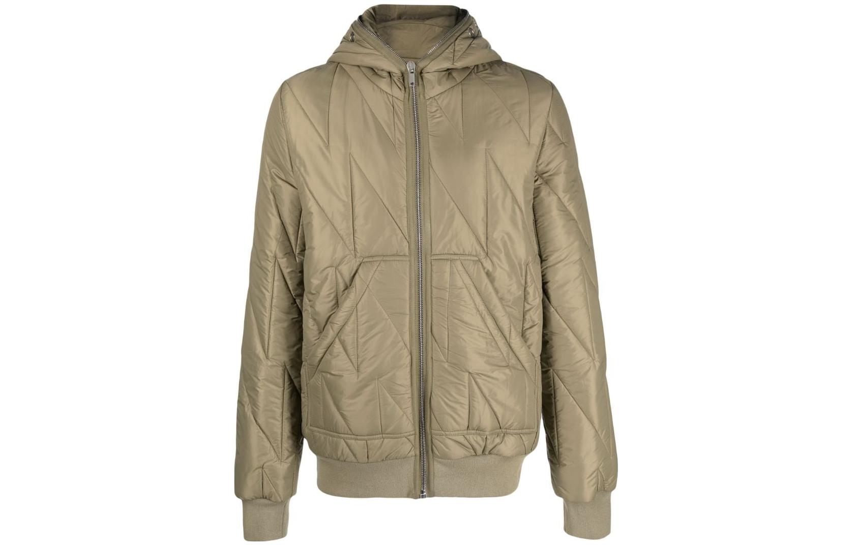 Rick Owens DRKSHDW Quilted Oversized Zip-Up Hoodie Jacket Green Men’s DU02C5773NPQ-34