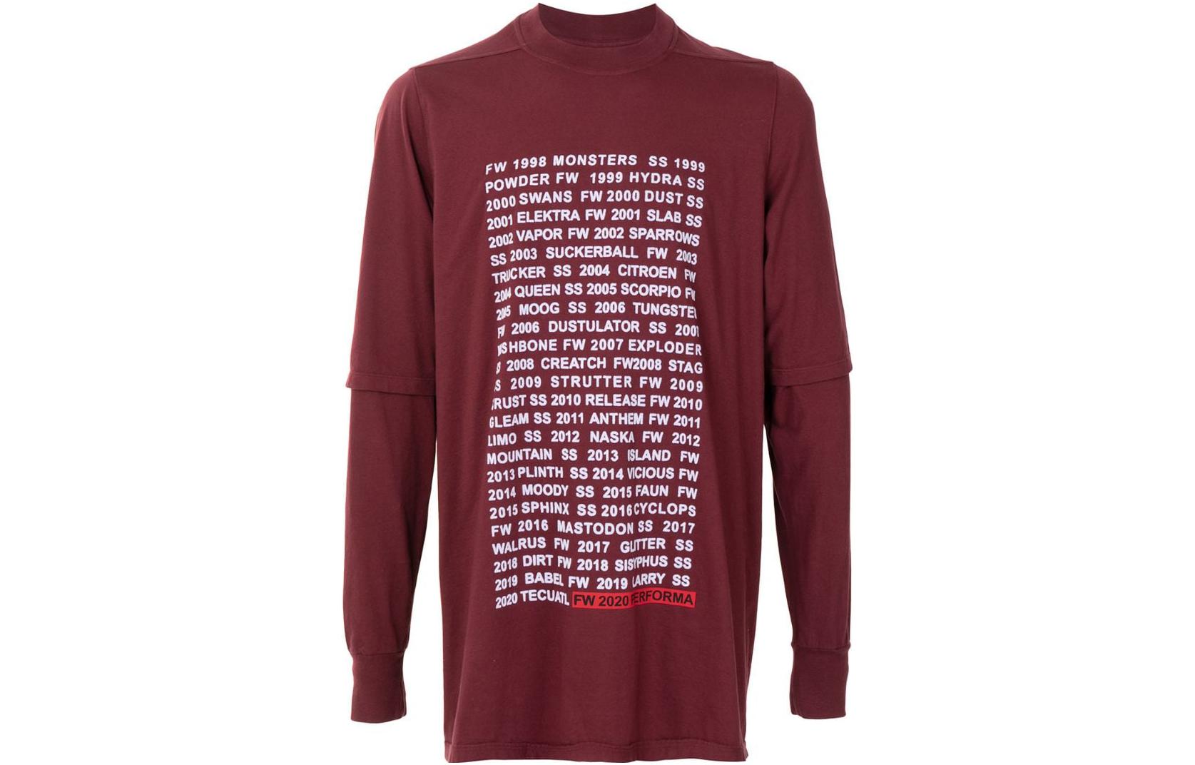 Rick Owens DRKSHDW Red Crewneck Sweatshirt with Letter Print DU20F1269RN-EP1