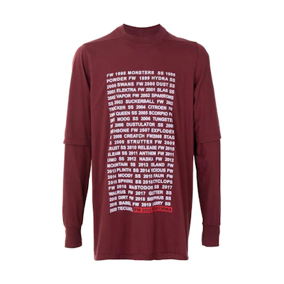 Rick Owens DRKSHDW Red Crewneck Sweatshirt with Letter Print DU20F1269RN-EP1