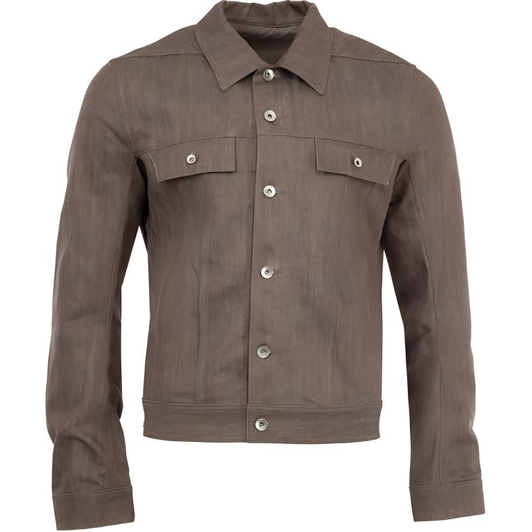 Rick Owens DRKSHDW Single-Breasted Dark Gray Long-Sleeve Jacket for Men DU02D2751DKRAW-78