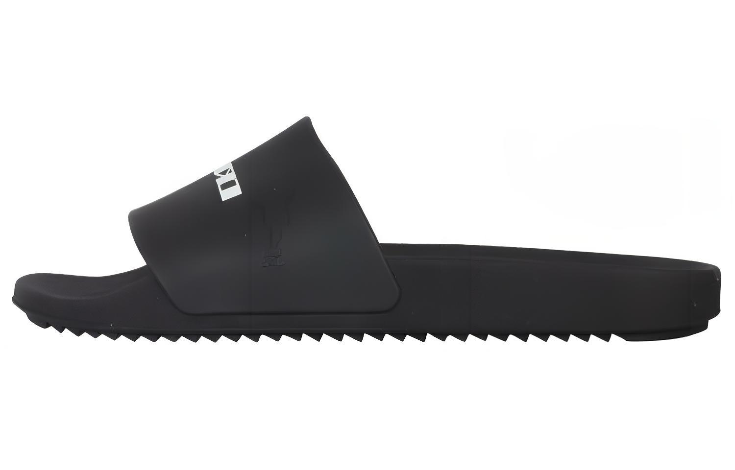 Rick Owens DRKSHDW Slide 'Black Logo Print'