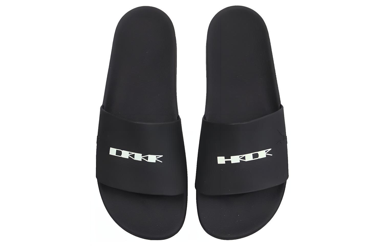 Rick Owens DRKSHDW Slide 'Black Logo Print' 圖 3