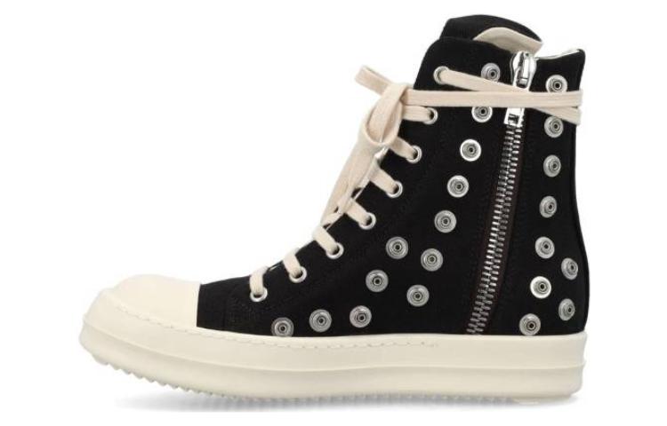 Rick Owens DRKSHDW Sneaks Studded Eyelets Milk 'Black' DU02C5800DOES2-911