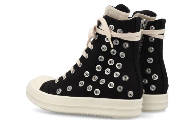 Shop Rick Owens DRKSHDW Sneaks Studded Eyelets Milk 'Black' DU02C5800DOES2-911