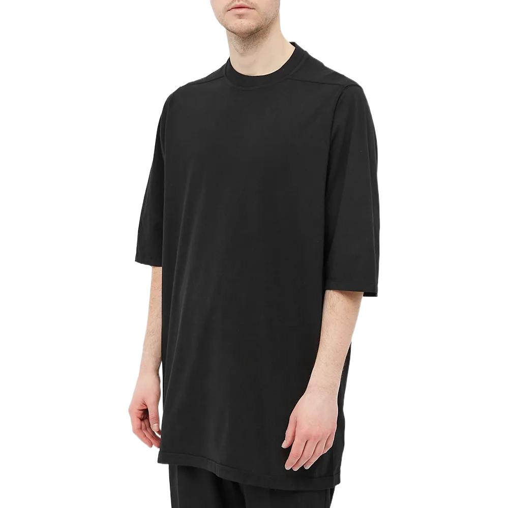 Shop Rick Owens DRKSHDW Kaos Hitam Polos Lengan Pendek Crewneck DU01B7274RN-09