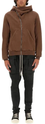 Rick Owens DRKSHDW Solid Color Brown Zip-Up Hoodie Long Sleeve DU02D2286F-83 Buy Rick Owens DRKSHDW Solid Color Brown Zip-Up Hoodie Long Sleeve DU02D2286F-83