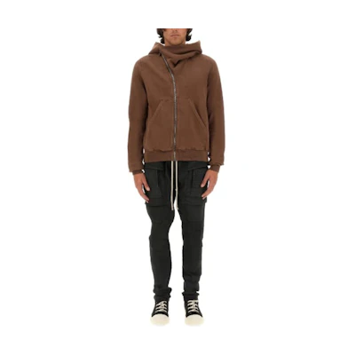 Rick Owens DRKSHDW Solid Color Brown Zip-Up Hoodie Long Sleeve DU02D2286F-83