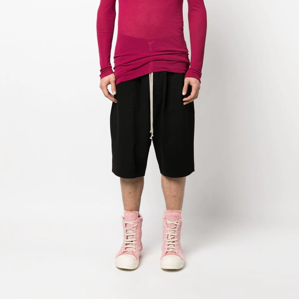 Lookbook Rick Owens DRKSHDW Celana Pendek Pria Kasual Loose Fit Drawstring Solid Color DU01C6368RIG-09