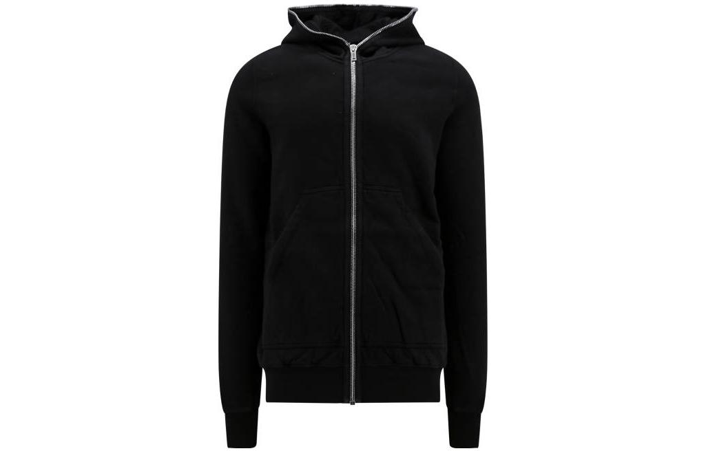 Rick Owens DRKSHDW Solid Color Zip-Up Hoodie Black Long Sleeve DU02C529109