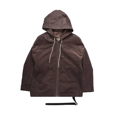 Rick Owens DRKSHDW Solid Color Zip-Up Hoodie Jacket Brown DU02B4790VS-34