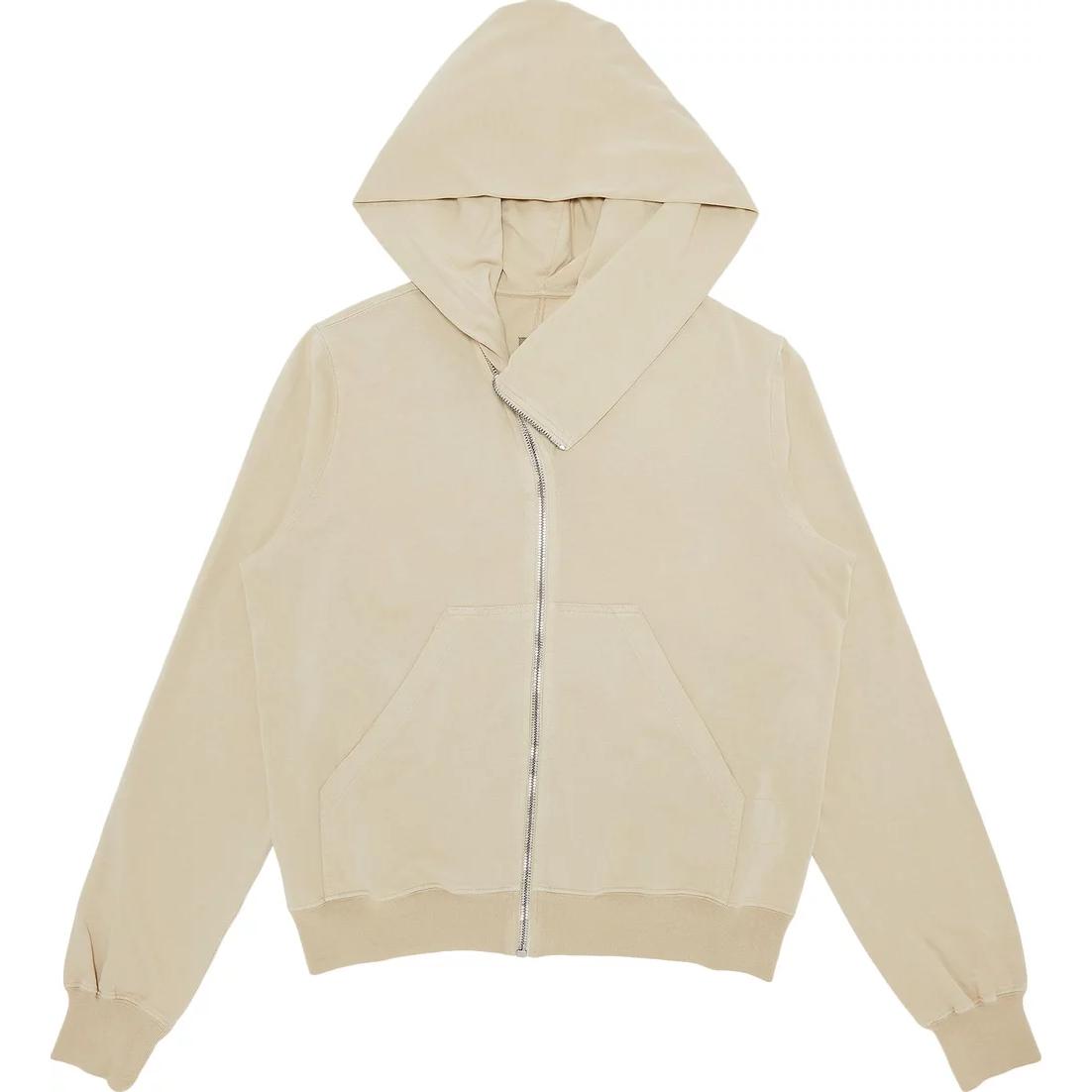 Rick Owens DRKSHDW Solid Cream White Zip Hoodie Jacket DU01D1286RIG-08