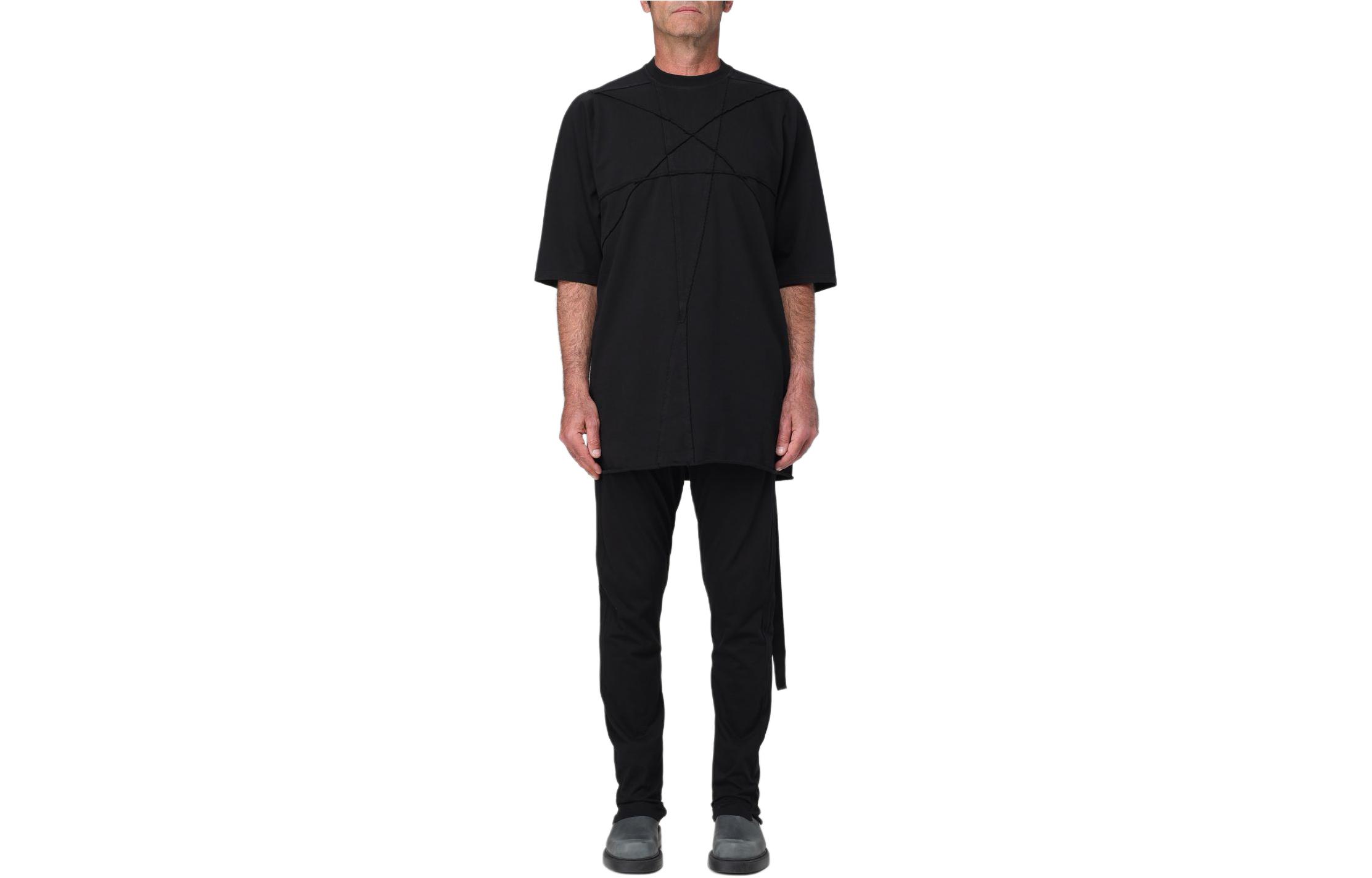 Rick Owens DRKSHDW Solid Relaxed Fit Crewneck T-Shirt  Black DU01D1274RIGET1-09
