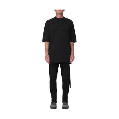 Rick Owens DRKSHDW Solid Relaxed Fit Crewneck T-Shirt Black DU01D1274RIGET1-09