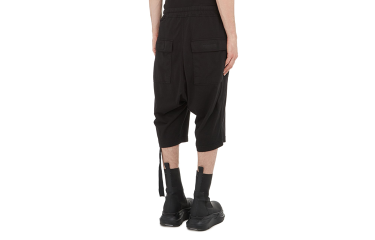 Lookbook Rick Owens DRKSHDW SS21 Celana Pendek Jersey Hitam Katun DU21S2368RN-09