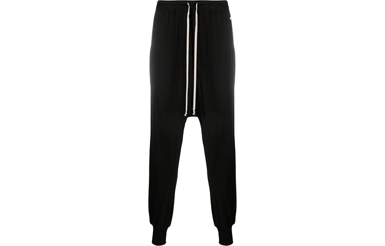 Lookbook Rick Owens DRKSHDW SS21 Celana Jogger Knit Hitam Drop Crotch DU21S2395RN-09