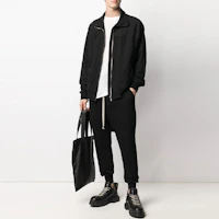Shop Rick Owens DRKSHDW SS21 黑色低襠針織休閒長褲 DU21S2395RN-09