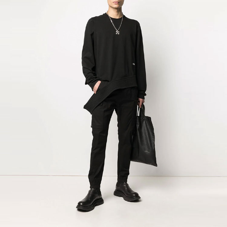 Lookbook Rick Owens DRKSHDW SS21做旧圆领卫衣 黑色 DU21S2284-RIG