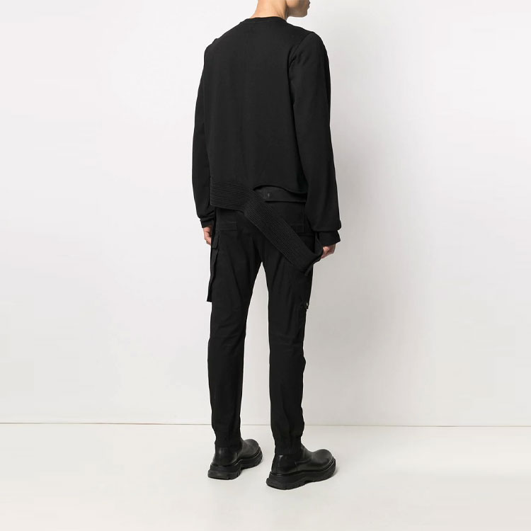 Shop Rick Owens DRKSHDW SS21做旧圆领卫衣 黑色 DU21S2284-RIG