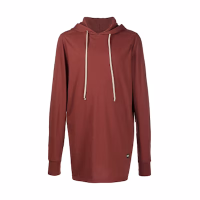 Rick Owens DRKSHDW SS21 Logo Appliqué Hoodie Red Brown Men DU21S2285RN-03