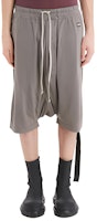 Rick Owens DRKSHDW SS21 Phlegethon Gray Drop Crotch Knee-Length Casual Pants Men DU21S2380RN-34 Rick Owens DRKSHDW SS21 Phlegethon Gray Drop Crotch Knee-Length Casual Pants Men DU21S2380RN-34