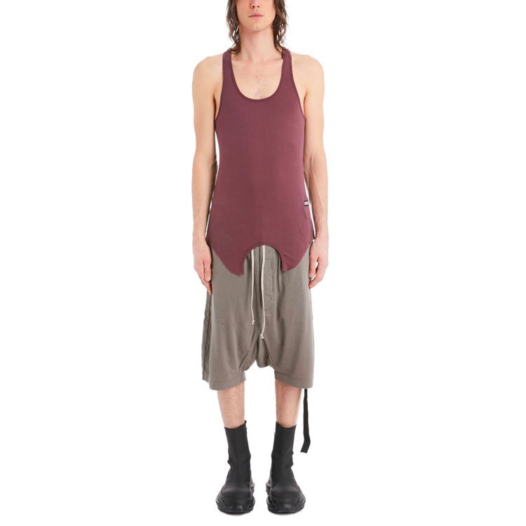 Shop Rick Owens DRKSHDW SS21 菲列根灰色低裆及膝休闲短裤男款 DU21S2380RN-34