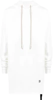 Rick Owens DRKSHDW SS21 White Logo Appliqué Hoodie DU21S2285RIG-WHITE Rick Owens DRKSHDW SS21 White Logo Appliqué Hoodie DU21S2285RIG-WHITE