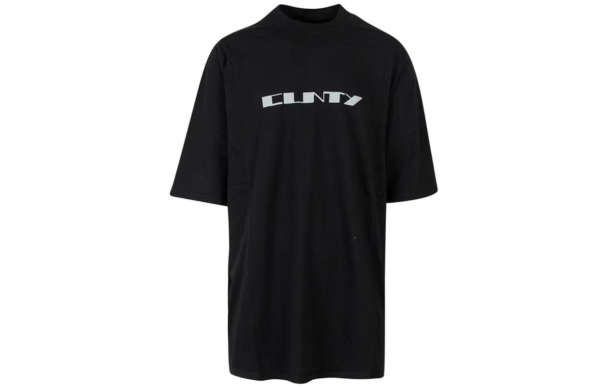 Rick Owens DRKSHDW SS22  Black Graphic Print Crewneck T-Shirt. DU01B7274-RNEP2-0961