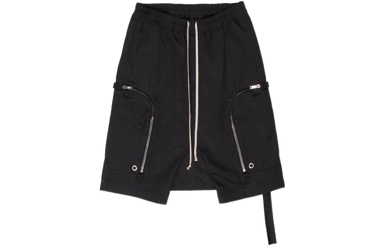 Rick Owens DRKSHDW SS22  Black Pocket Drawstring Casual Shorts DU01B7384TW-09