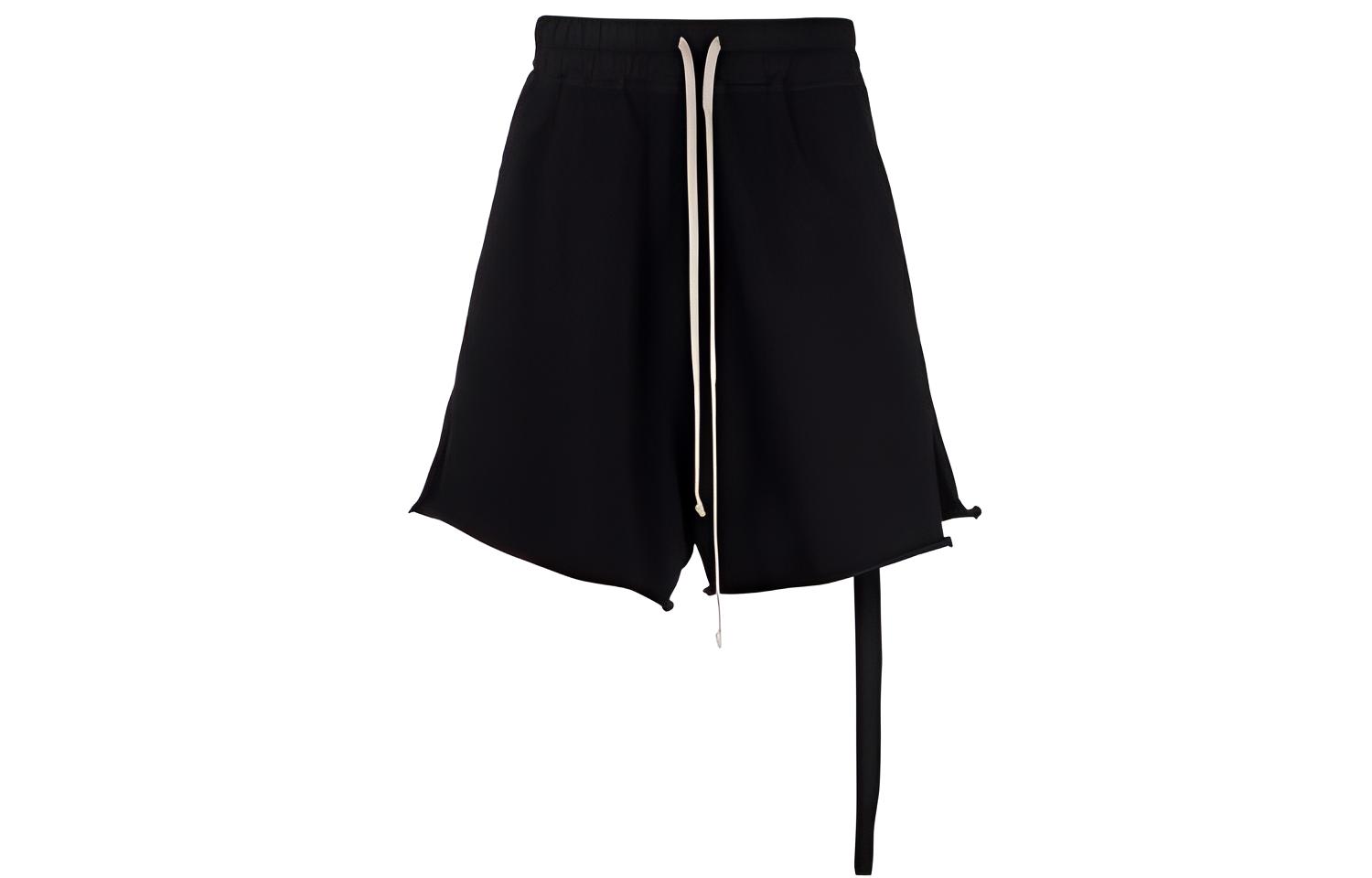 Rick Owens DRKSHDW SS22  Black Solid Lace-Up Shorts DU01B7388RIG-09