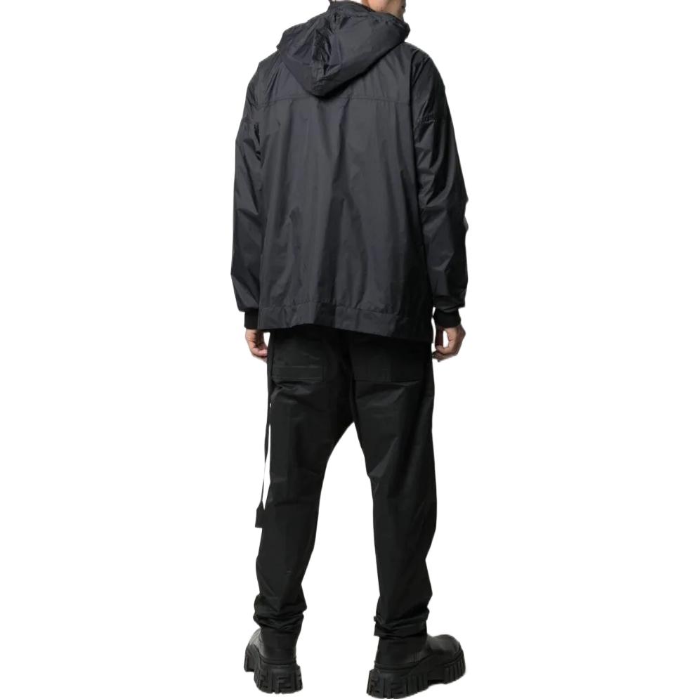 Shop Rick Owens DRKSHDW SS22 黑色拉链连帽外套夹克 DU21S2778ND-09