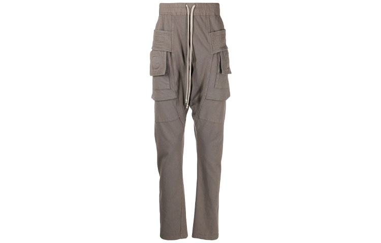 Rick Owens DRKSHDW SS22  Drawstring Straight-Leg Cargo Pants Khaki DU02A3376RIG-34