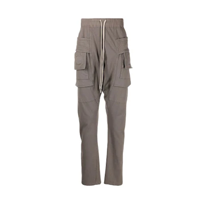 Rick Owens DRKSHDW SS22 Drawstring Straight-Leg Cargo Pants Khaki DU02A3376RIG-34