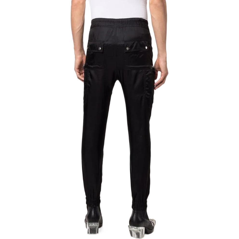 Shop リック・オウエンス DRKSHDW SS22 バウハウス マルチジップ テーパードパンツ ブラック メンズ RU01B1377J-09