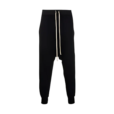 Rick Owens DRKSHDW SS22 Black Drawstring Drop Crotch Jogger Pants Men DU01B7395RIG-09