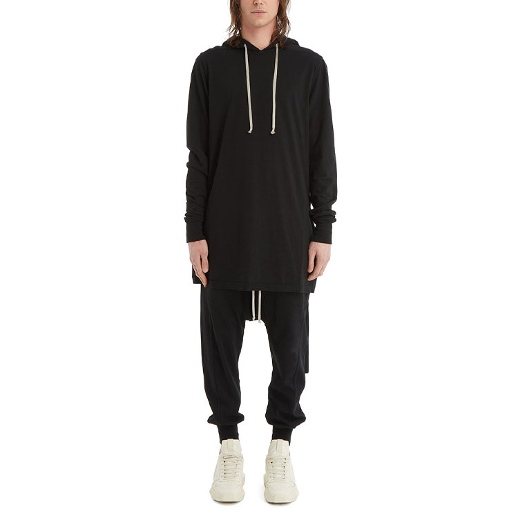 Lookbook Rick Owens DRKSHDW SS22 Celana Jogger Drawstring Drop Crotch Hitam Pria DU01B7395RIG-09