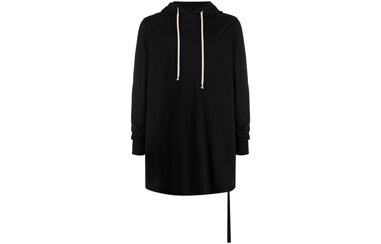 Rick Owens DRKSHDW SS22 Black Mid-Length Hooded Sweatshirt Mens DU01B7285RN-09