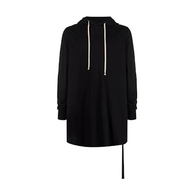 Rick Owens DRKSHDW SS22 Black Mid-Length Hooded Sweatshirt Mens DU01B7285RN-09