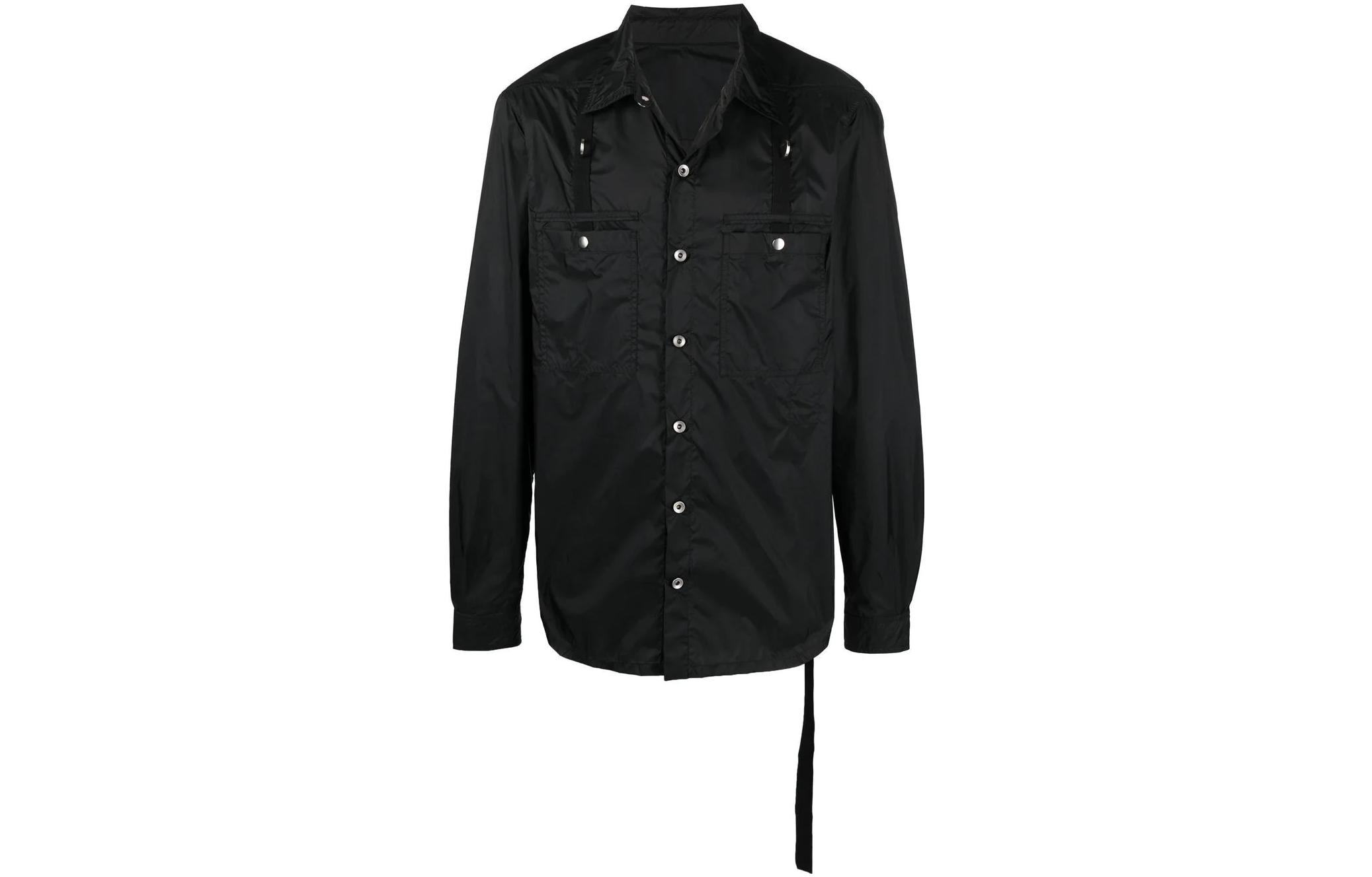 Rick Owens DRKSHDW SS22 Black Single-Breasted Long Sleeve Jacket for Men DU01B7750ND-09